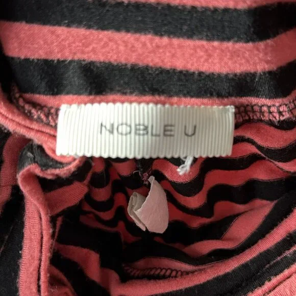 Orangey Peach and Black Striped Long Maxi Skirt Size Small - Picture 6 of 6